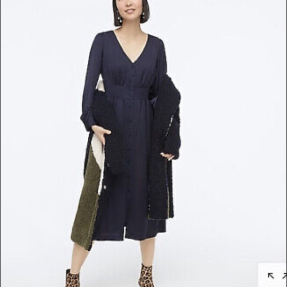 J CREW Button-front A-line Midi (AD072) Midnight Blue and Never Worn - Size 8